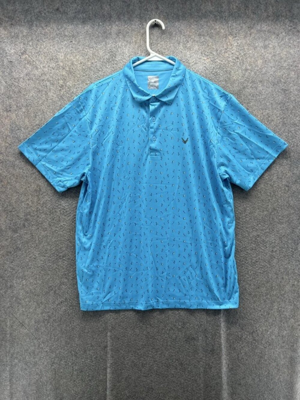Callaway Polo Shirt Men Large Blue Opti-Dri Golf Graphic Print Performance